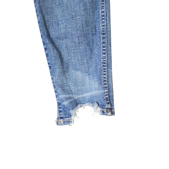 Madewell High Rise Skinny Distressed Frayed Hem Jeans Womens Size 10 Blue - Picture 3 of 10